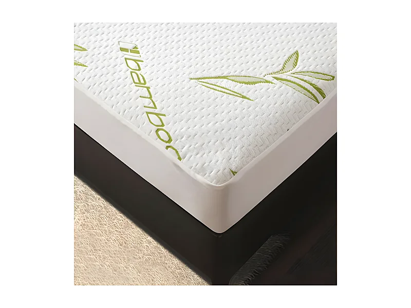 Protège matelas "Bambou" imperméable 160 x 200 cm bonnet 35 cm