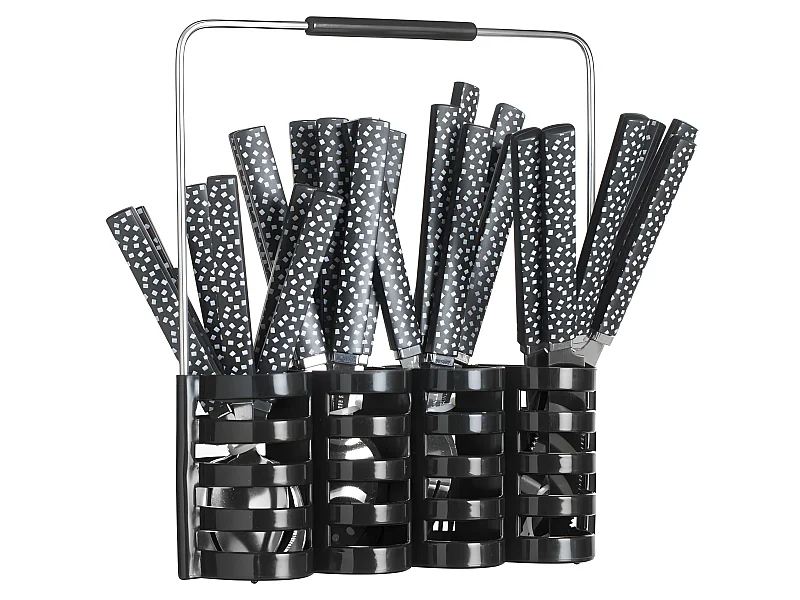 Ménagère 24 pièces "Géo" + Rangement de couverts Secret de gourmet