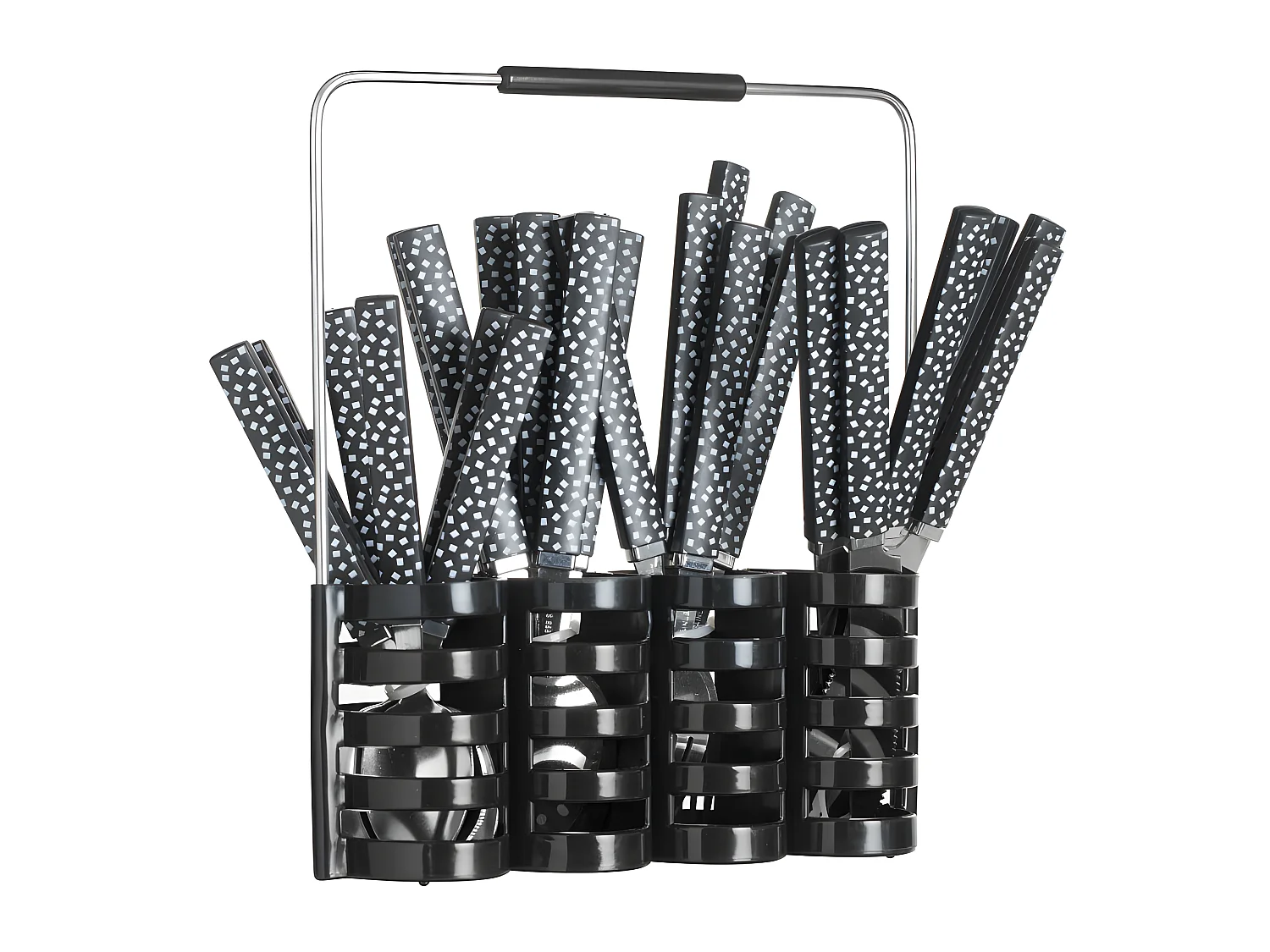 Ménagère 24 pièces "Géo" + Rangement de couverts Secret de gourmet