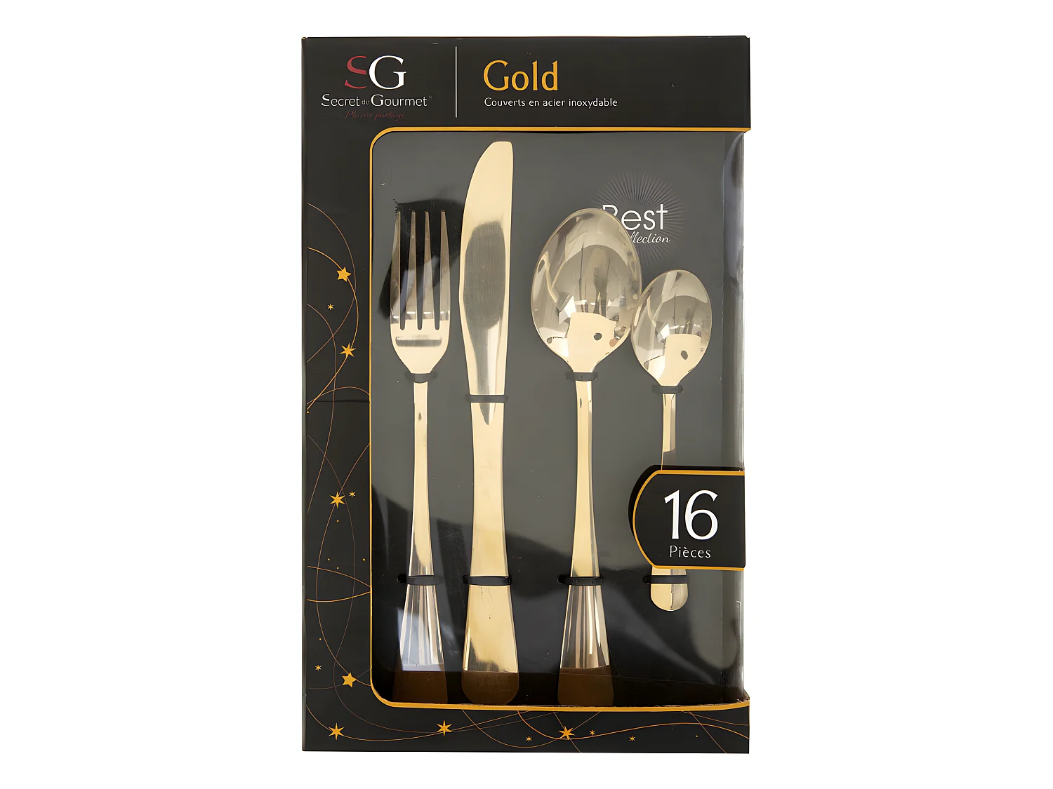 Ménagère 16 pièces "Gold" Secret de gourmet