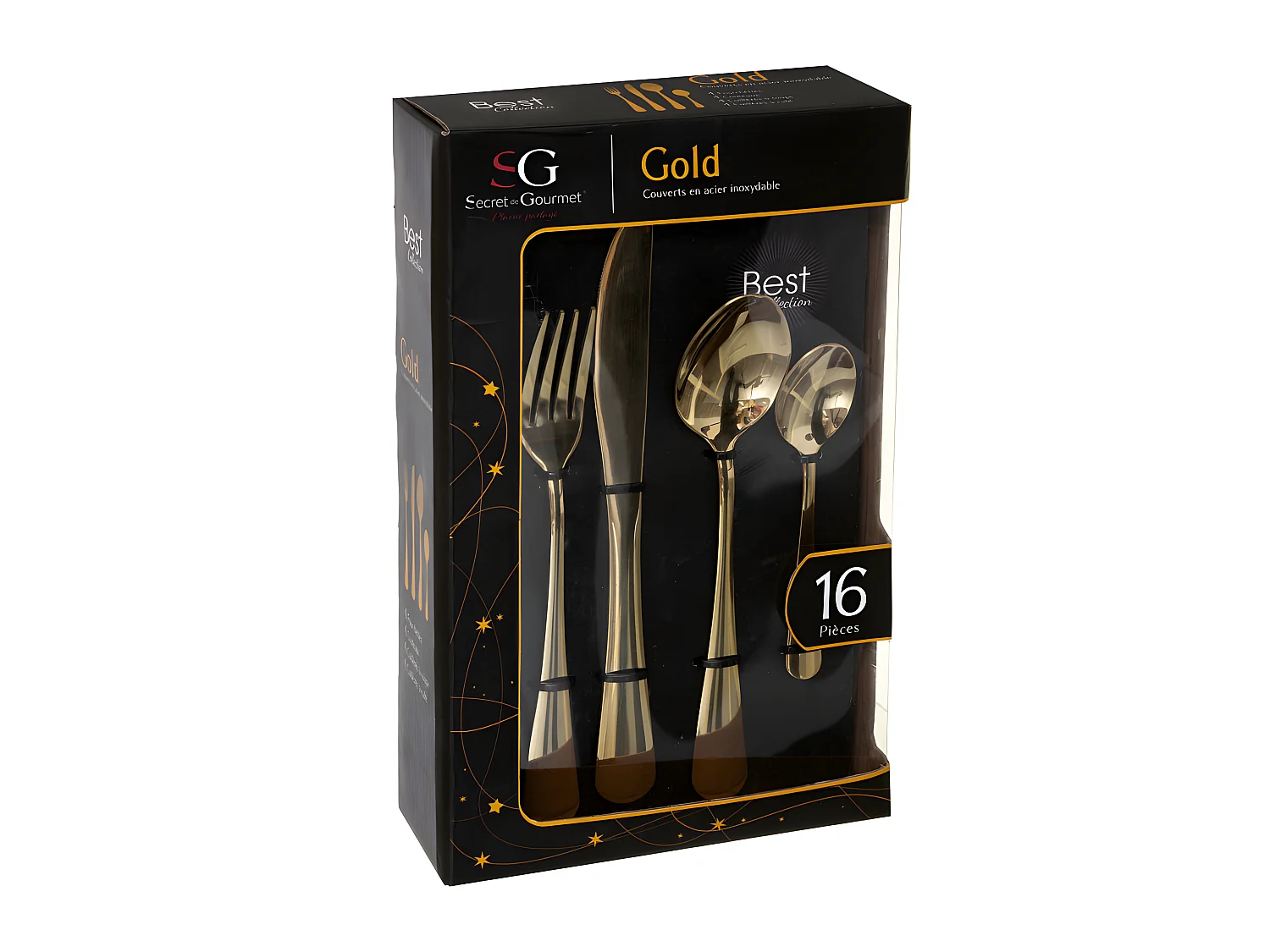 Ménagère 16 pièces "Gold" Secret de gourmet