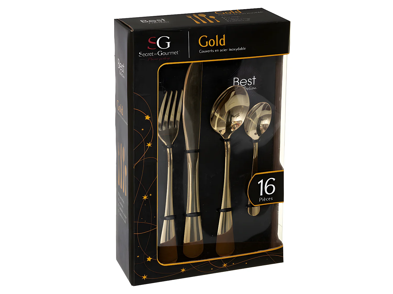 Ménagère 16 pièces "Gold" Secret de gourmet