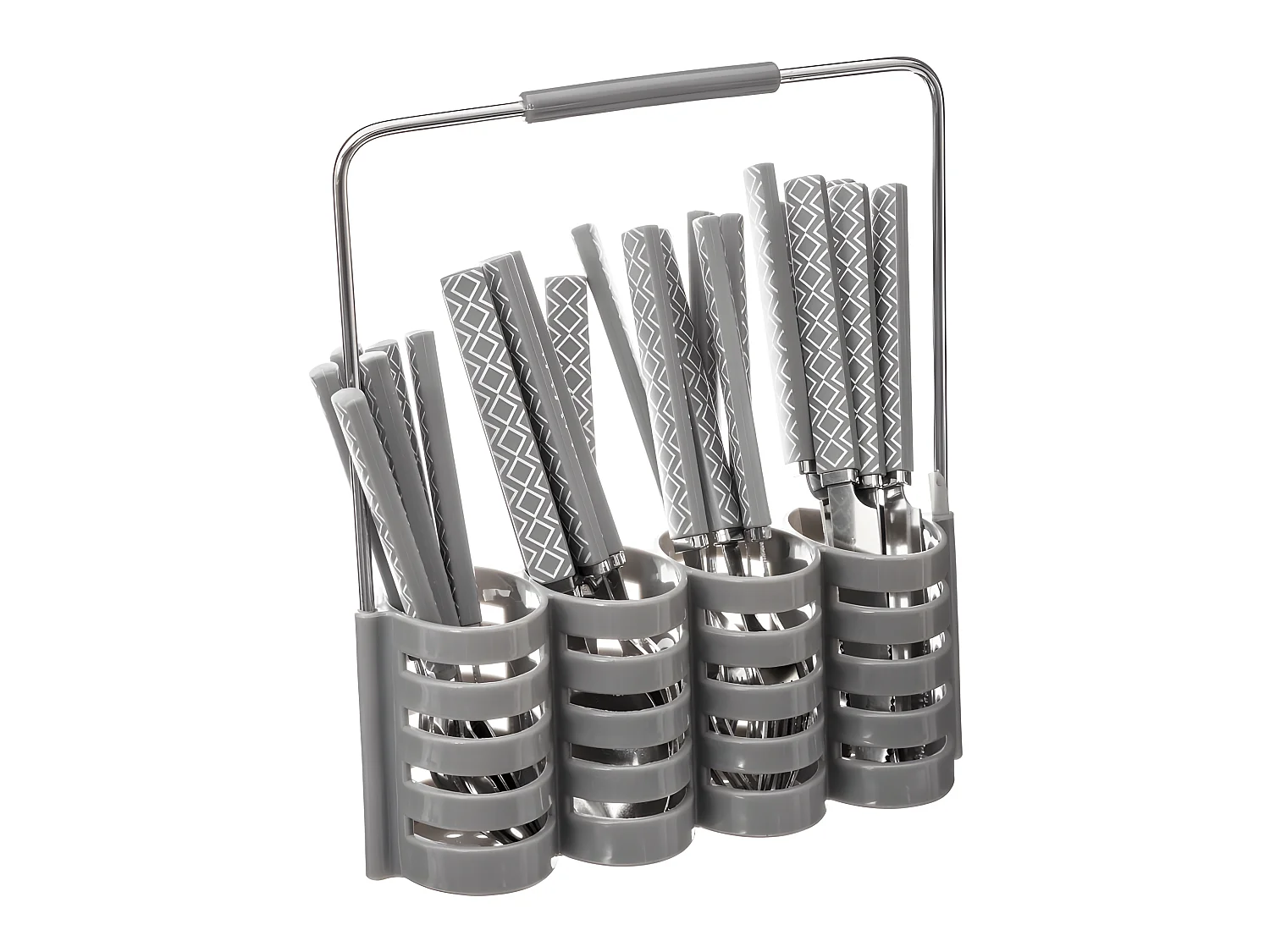 Ménagère 24 pièces "Géo" + Rangement de couverts Secret de gourmet