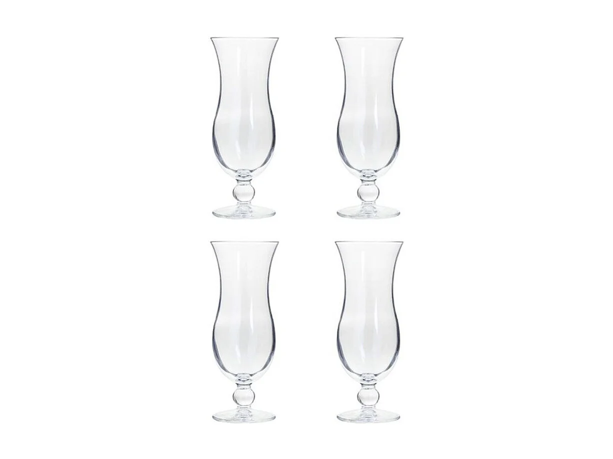Lot de 4 Verres à Cocktails "Blue Hawai" 44cl Transparent