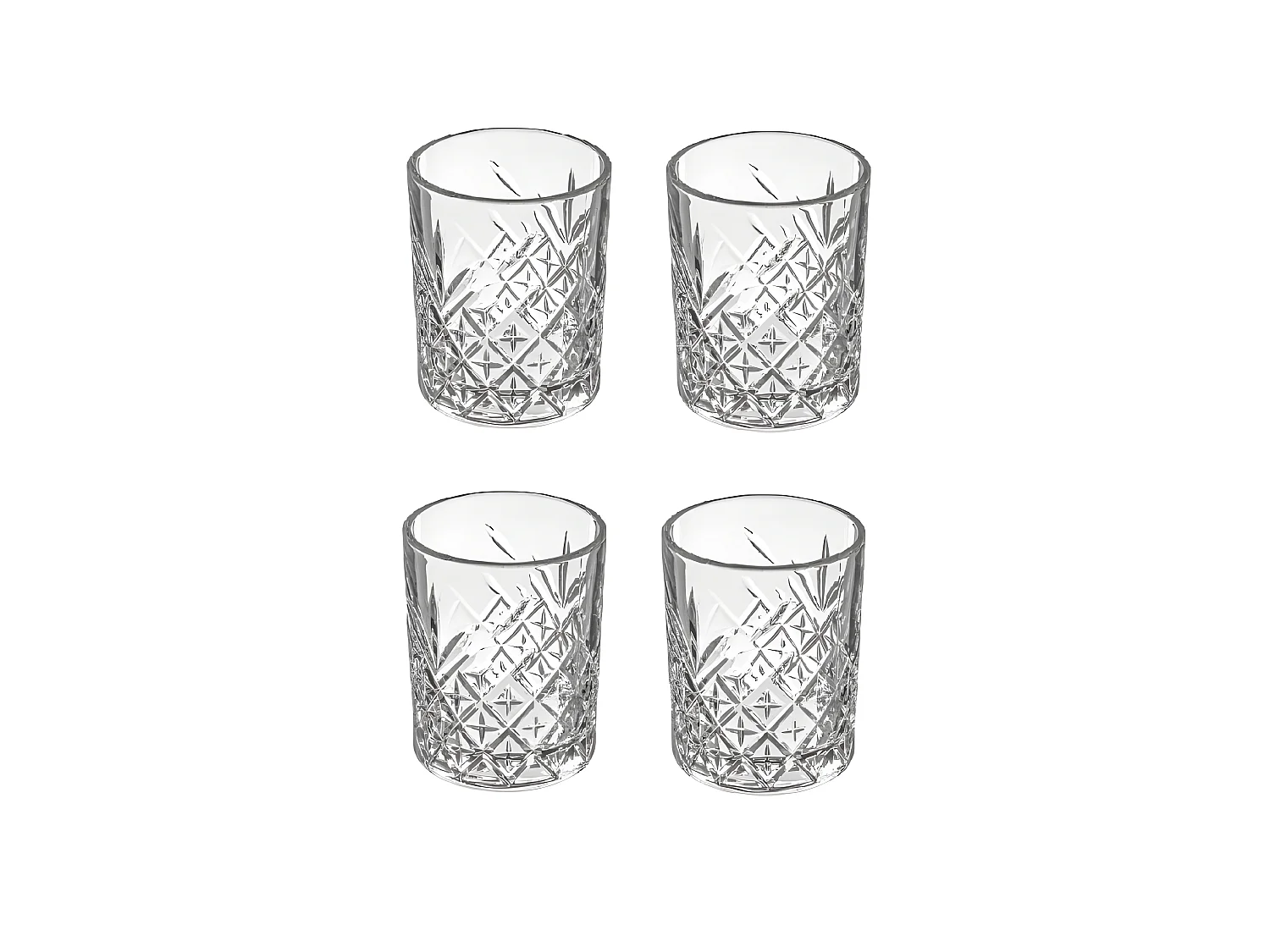 Lot de 4 Verres Whisky "Timeless" 34cl Transparent