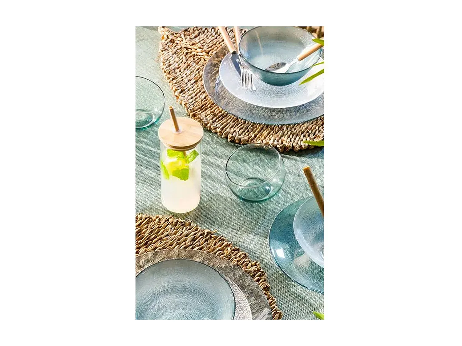 Chope & Paille en Verre "Palm" 40cl Transparent