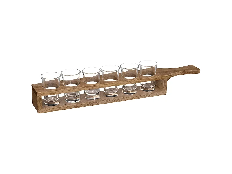 Lot de 6 Verres à Shooter & Rack "Victor" 24cl Naturel
