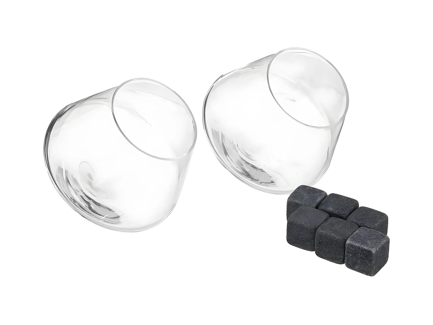 Lot de 2 Verres à Whisky "Pierres" 30cl Transparent