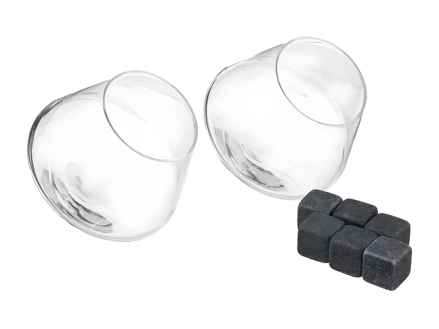 Lot de 2 Verres à Whisky "Pierres" 30cl Transparent