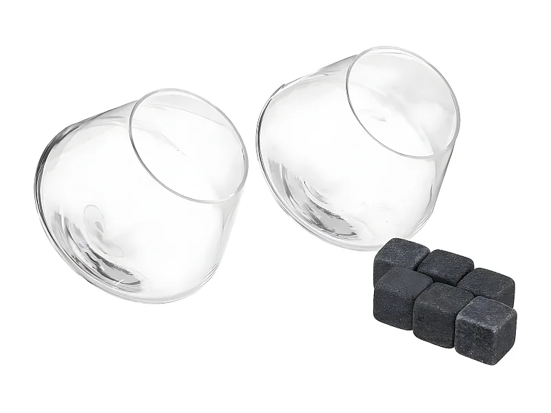 Lot de 2 Verres à Whisky "Pierres" 30cl Transparent