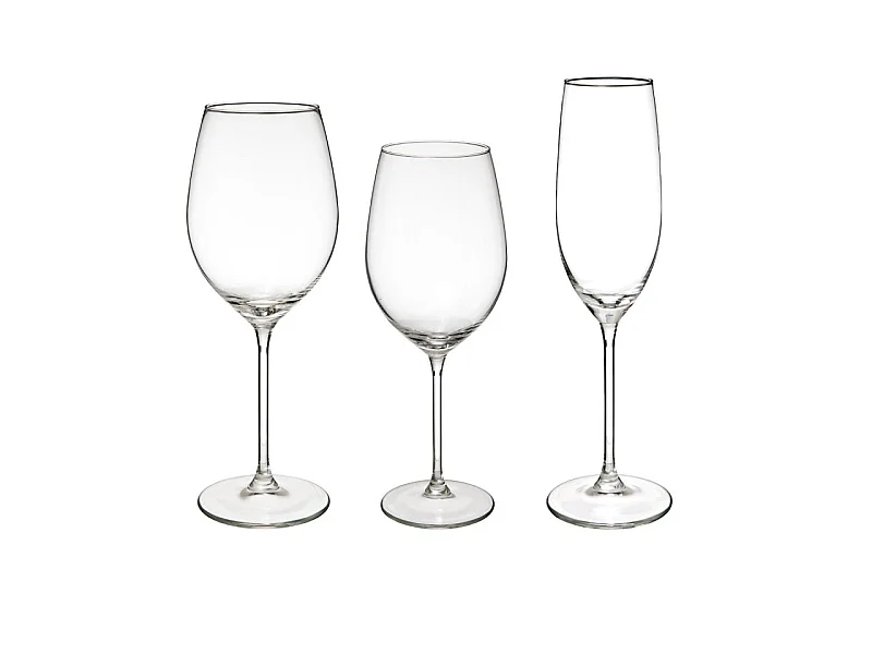 Lot de 18 Verres sur Pied "Lina" 23cm Transparent