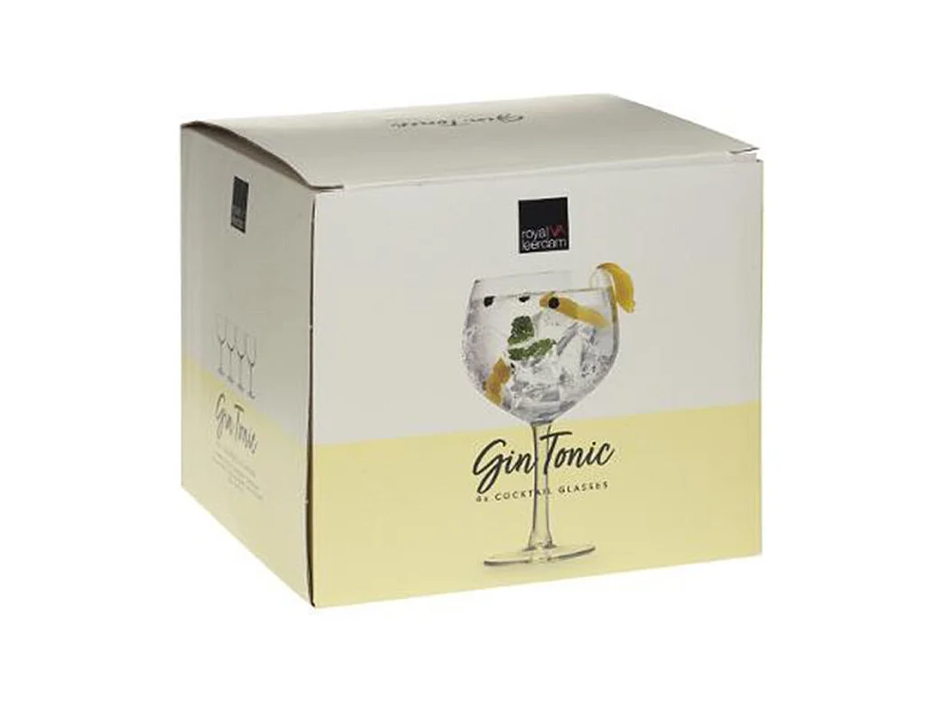 Lot de 4 Verres à Cocktails "Gin Tonic" 65cl Transparent