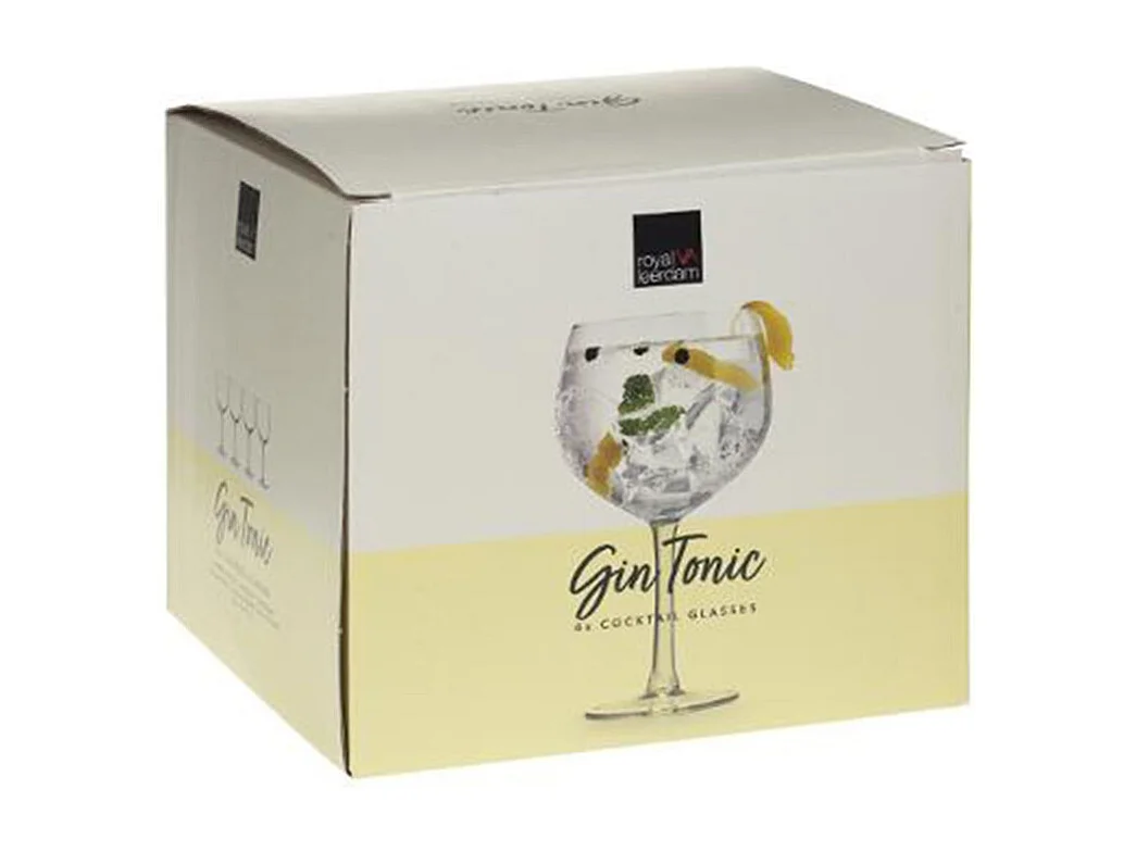 Lot de 4 Verres à Cocktails "Gin Tonic" 65cl Transparent