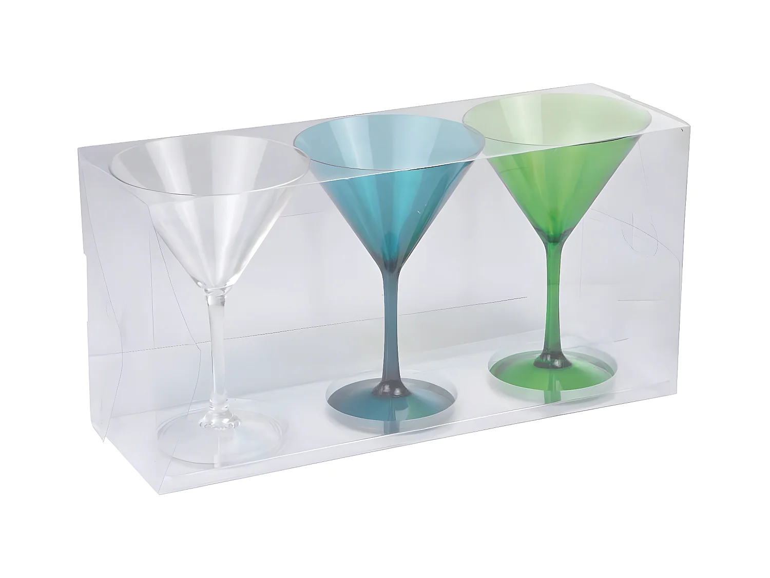 Lot de 3 Verres à Cocktail "Acrylique" 16cm Vert