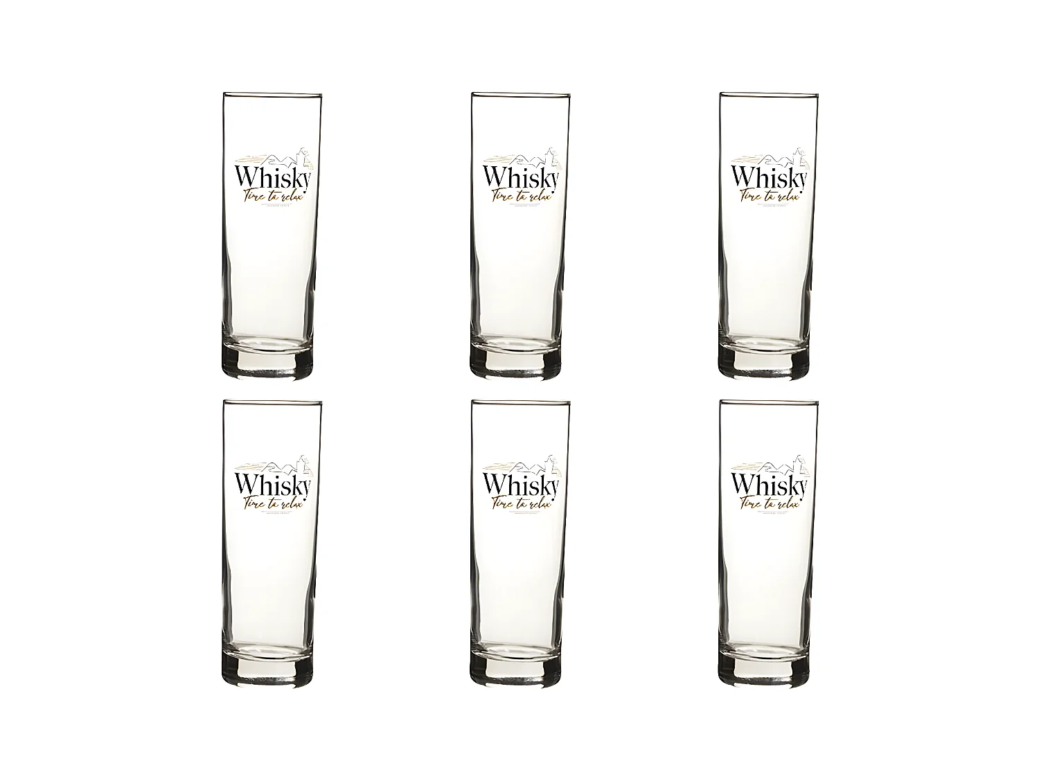 Lot de 6 Verres à Whisky "Relax" 31cl Transparent