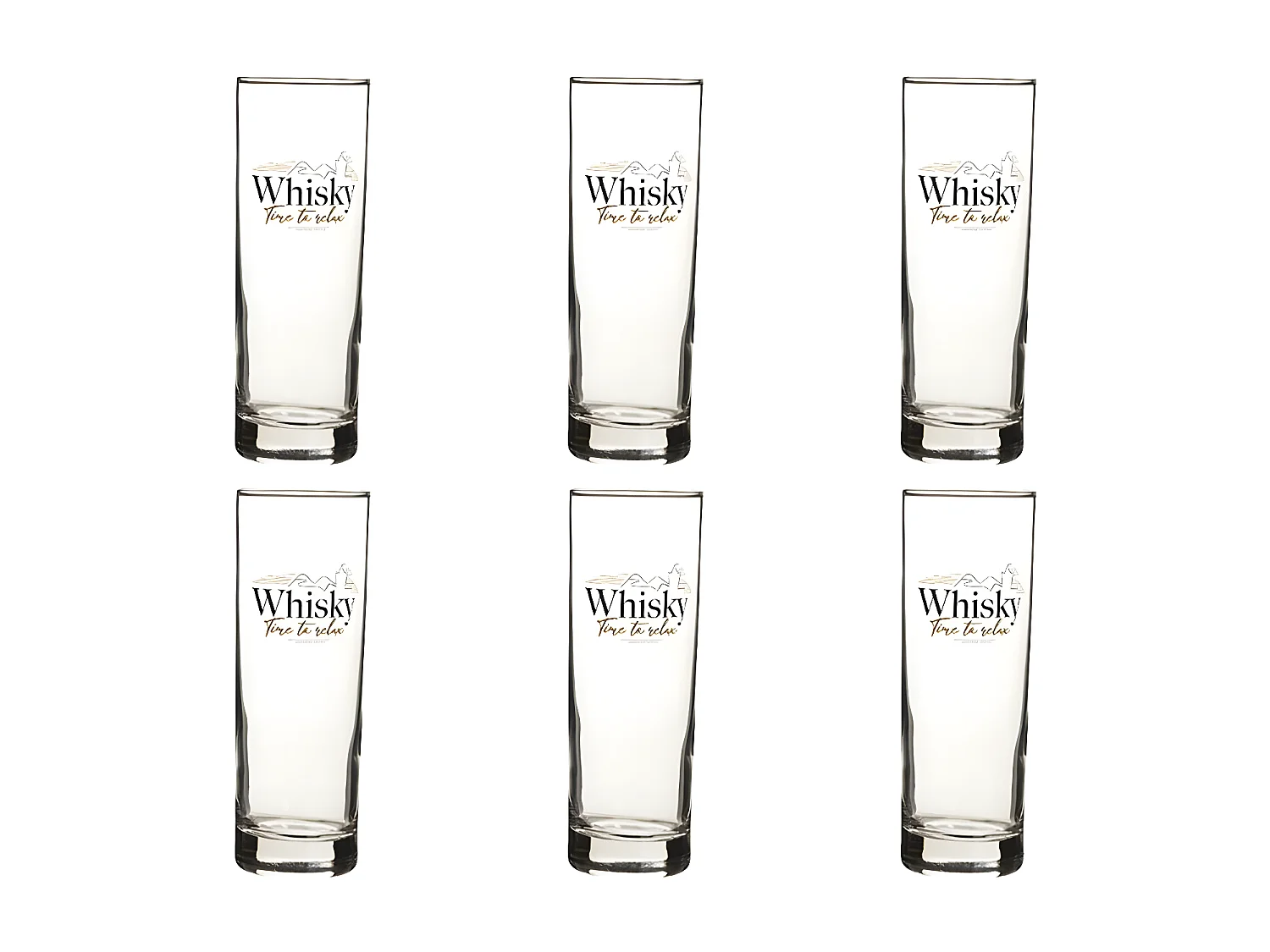 Lot de 6 Verres à Whisky "Relax" 31cl Transparent