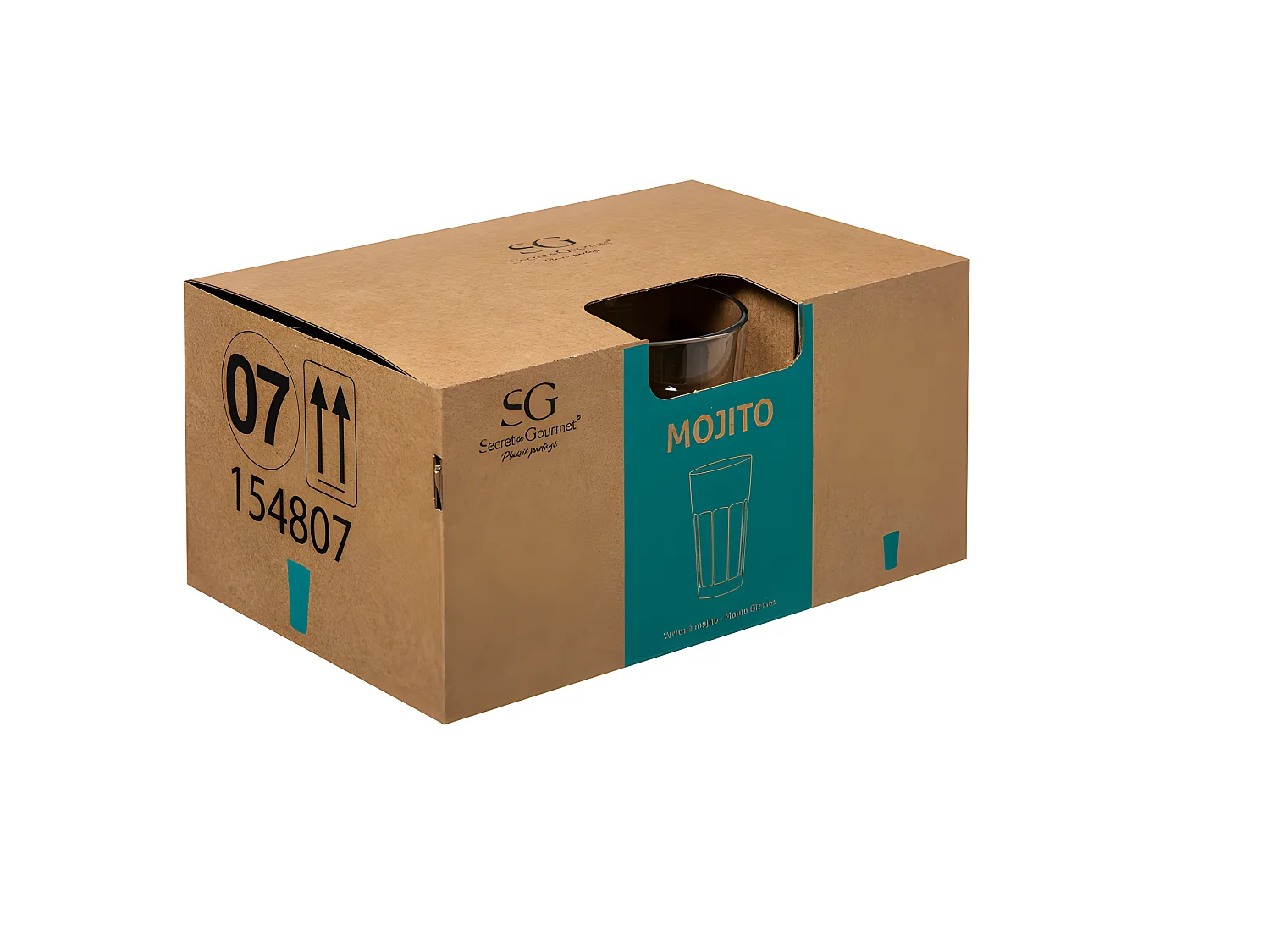 Lot de 6 Gobelets en Verre "Mojito" 36cl Transparent