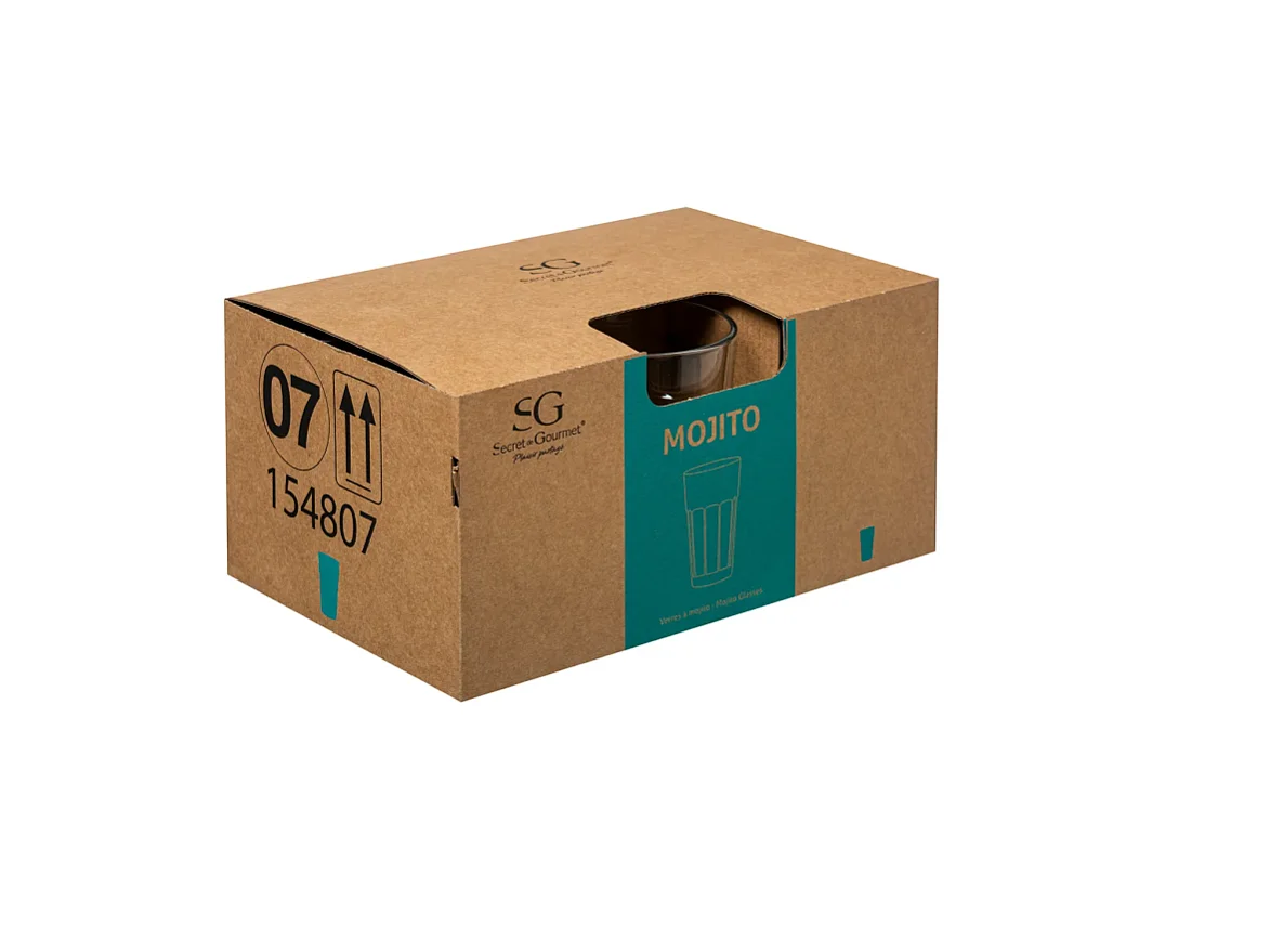 Lot de 6 Gobelets en Verre "Mojito" 36cl Transparent