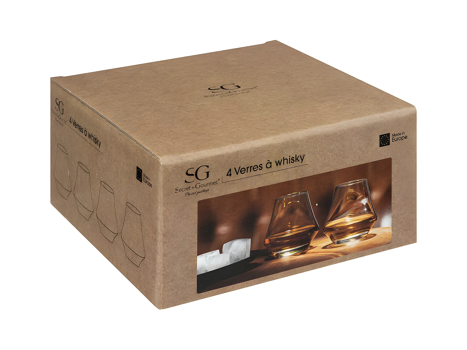 Lot de 4 Verres à Whisky "Arome" 29cl Transparent