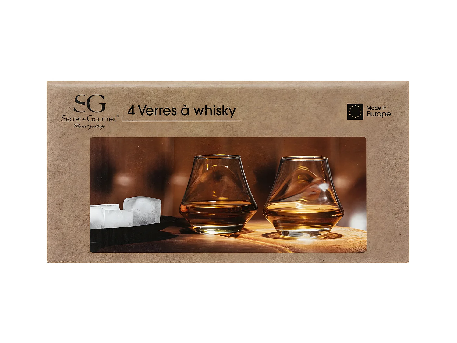 Lot de 4 Verres à Whisky "Arome" 29cl Transparent