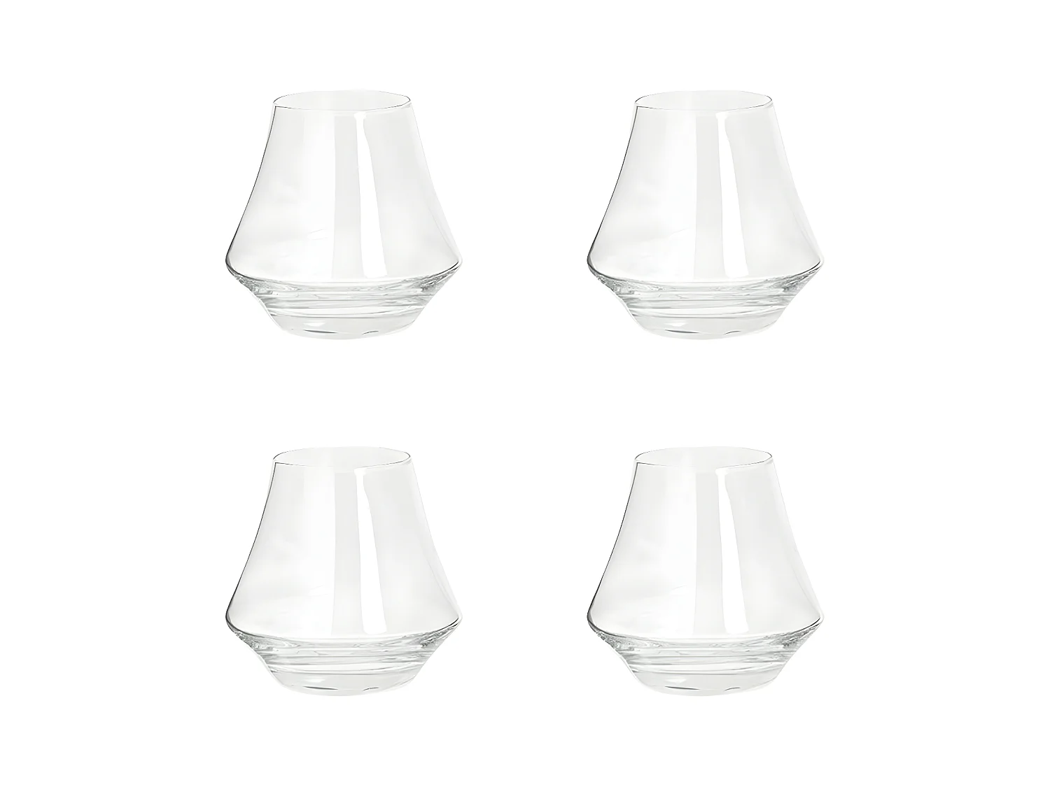 Lot de 4 verres à whisky - 29cl - Transparent - D 9 cm