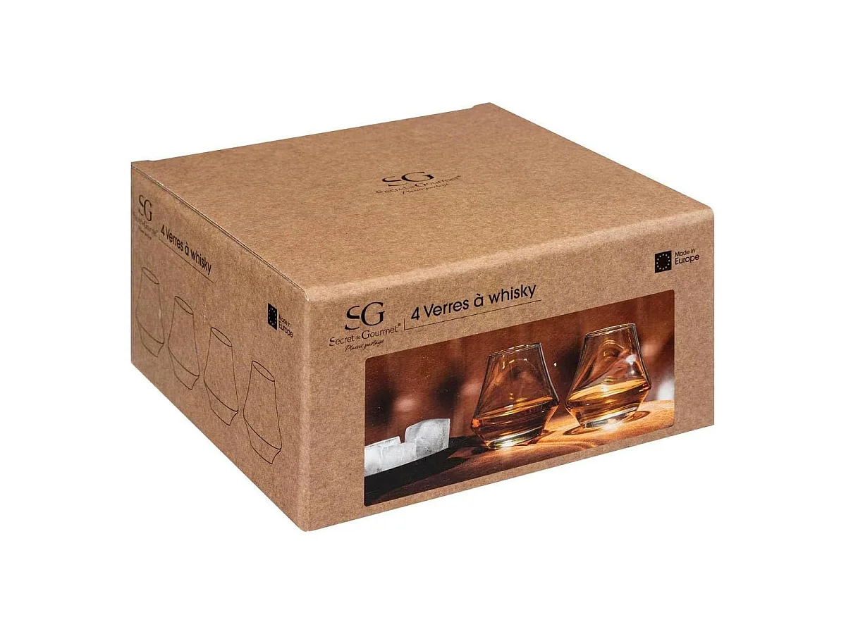 Lot de 4 Verres à Whisky "Arome" 29cl Transparent