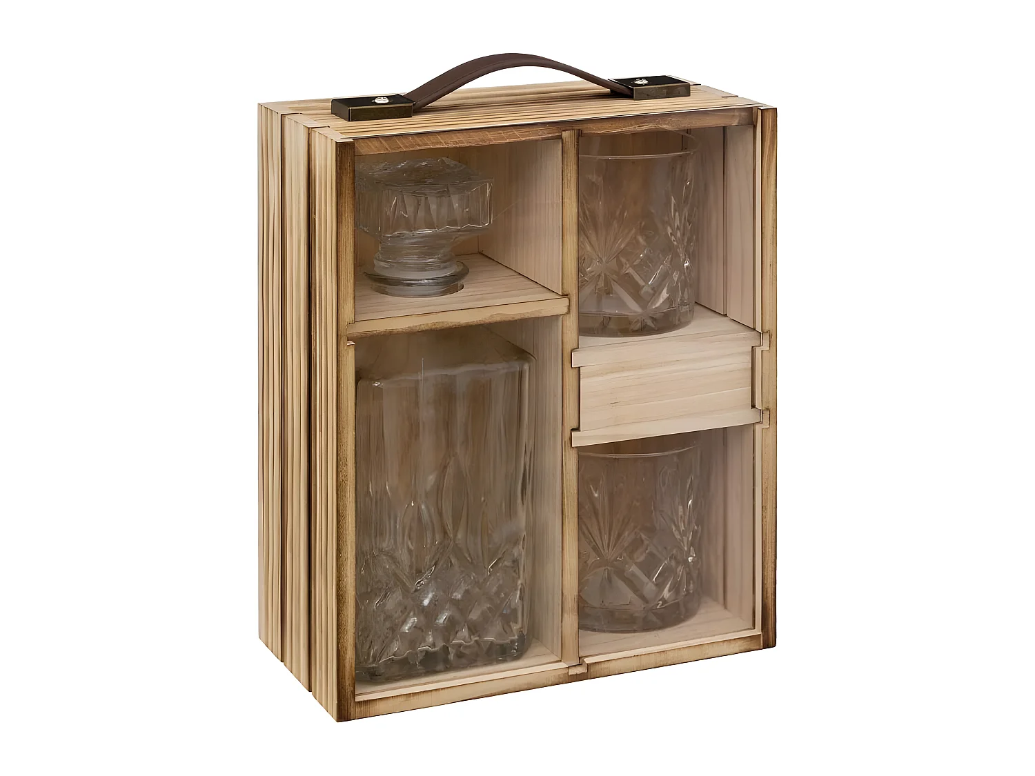 Coffret Whisky 4 Pièces "Deep Soul" 27cm Naturel