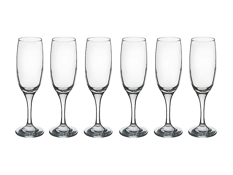 Lot de 6 Flûtes à Champagne "Paola" 21cl Transparent