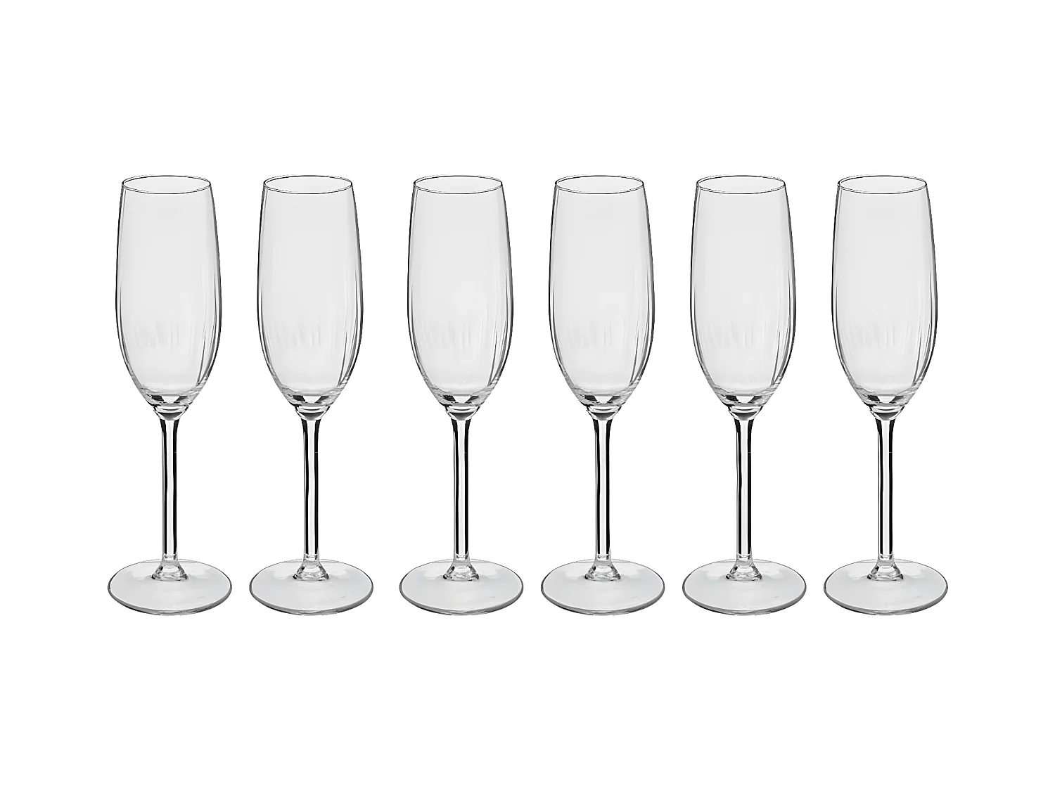 Lot de 6 Flûtes à Champagne "Volta" 21cl Transparent