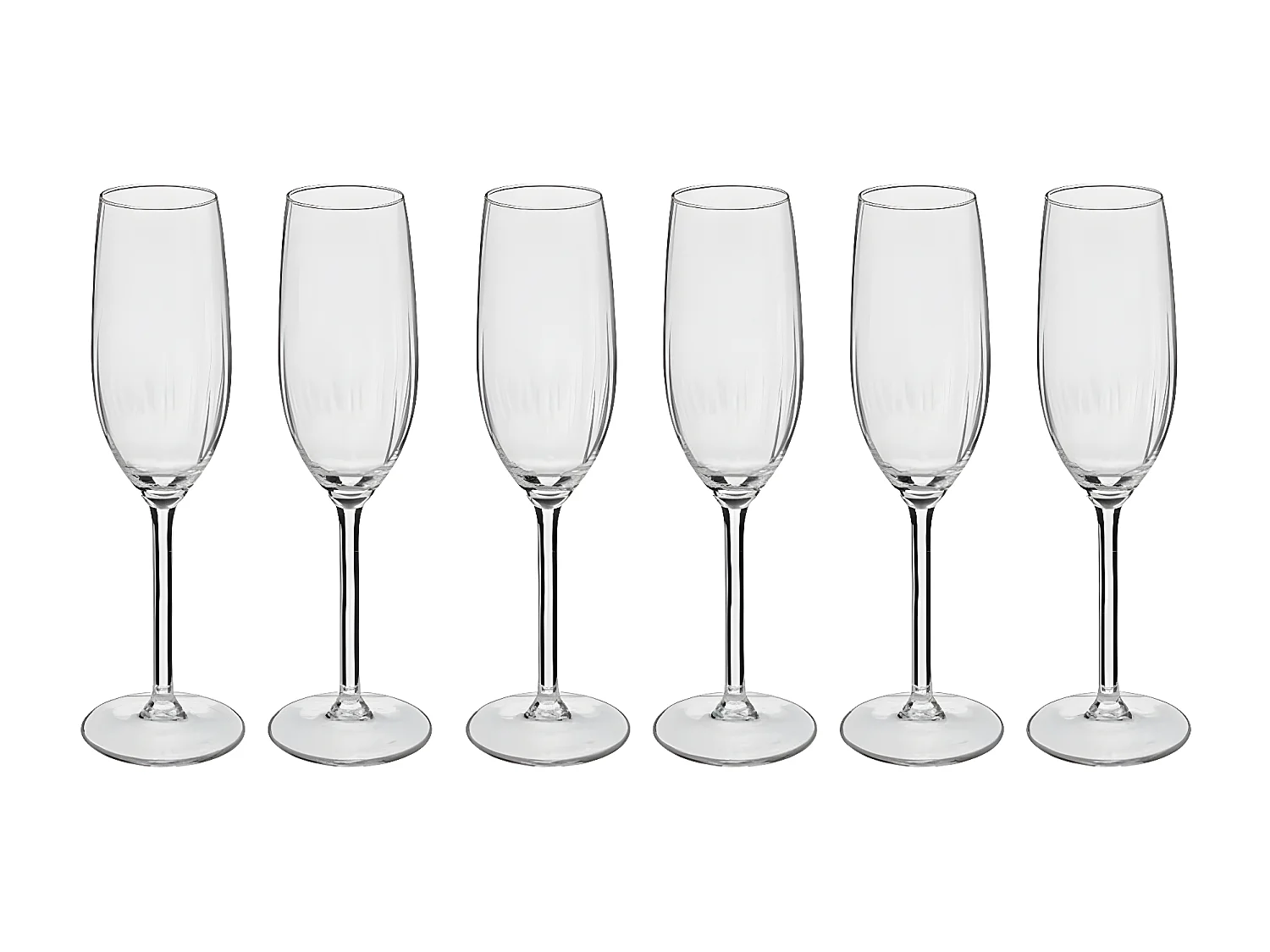 Lot de 6 Flûtes à Champagne "Volta" 21cl Transparent