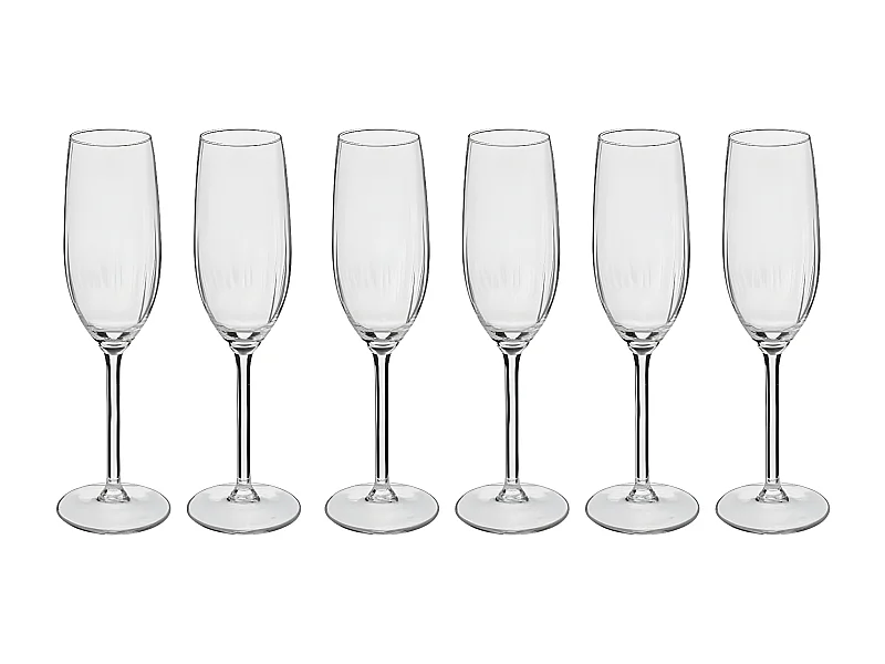 Lot de 6 Flûtes à Champagne "Volta" 21cl Transparent