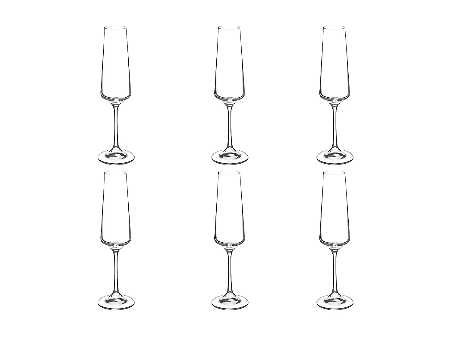 Lot de 6 Flûtes à Champagne "Selenga II" 16cl Transparent