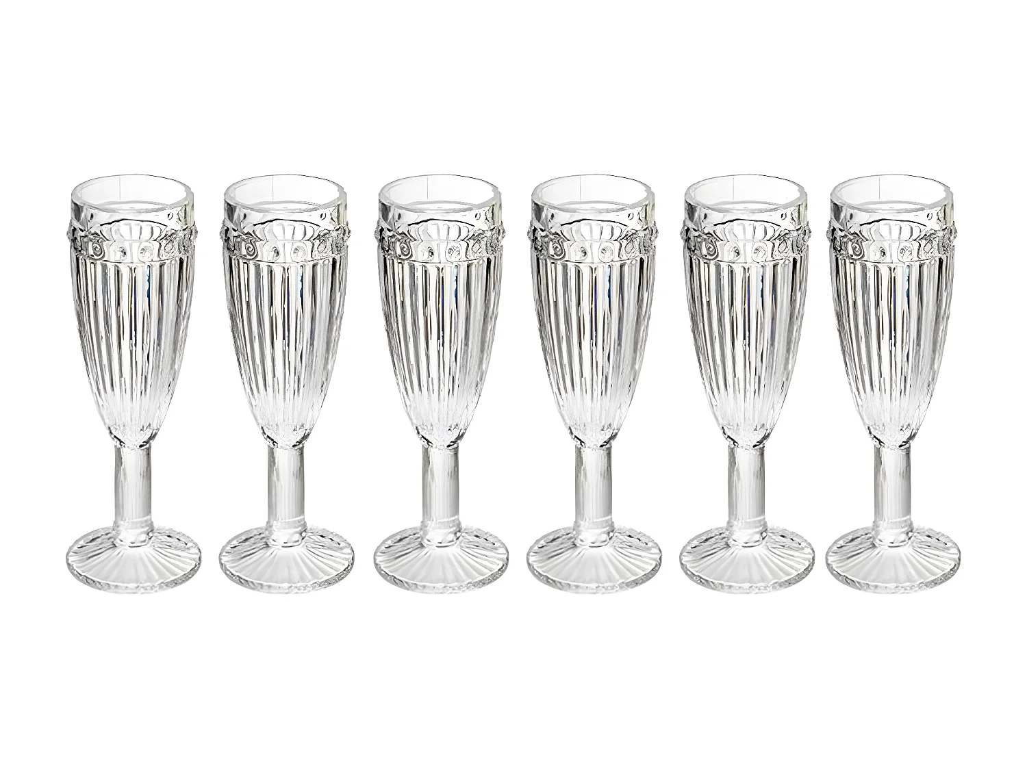 Lot de 6 Flûtes à Champagne "Mona" 20cl Transparent
