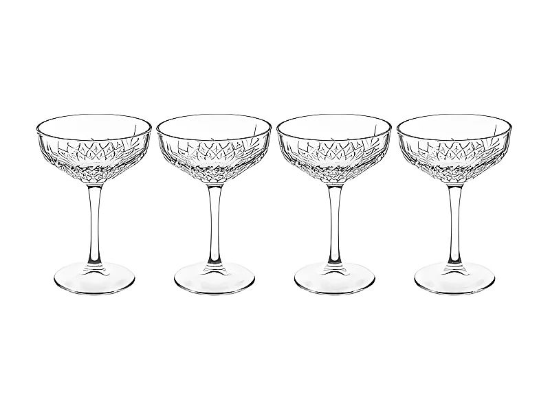 Lot de 4 Coupes de Champagne "Timeless" 25cl Transparent