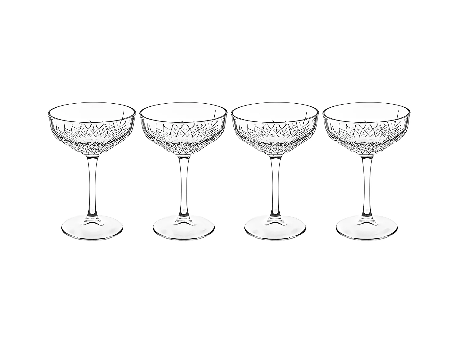 Lot de 4 Coupes de Champagne "Timeless" 25cl Transparent