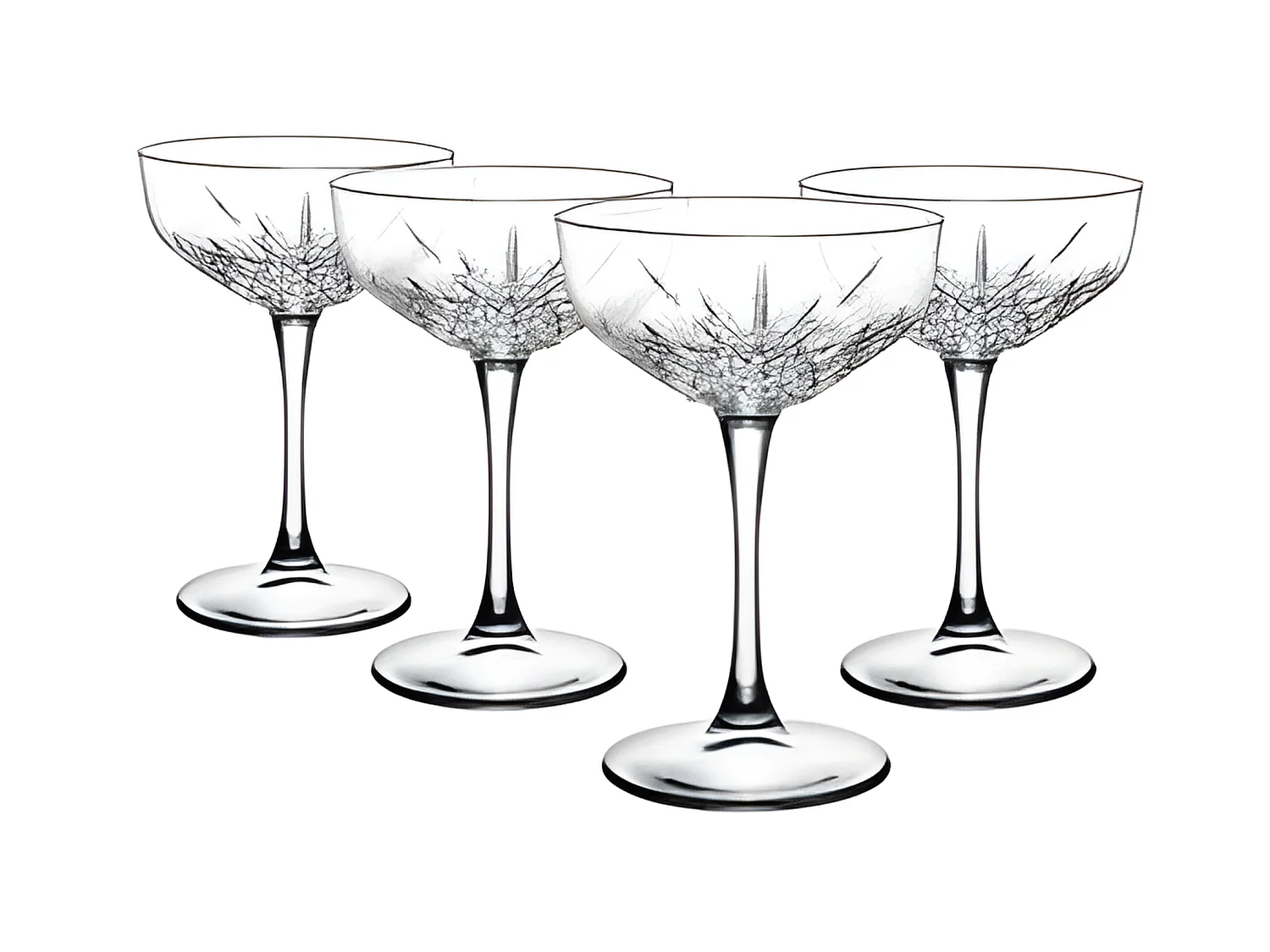 Lot de 4 Coupes de Champagne "Timeless" 25cl Transparent