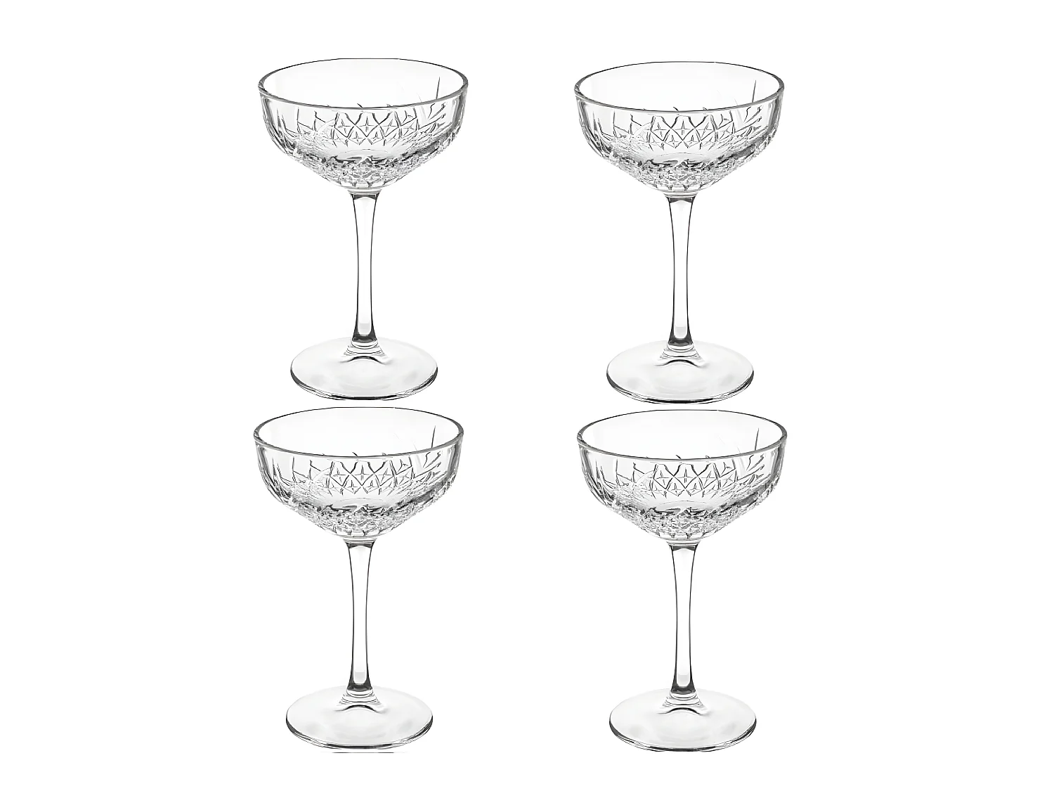 Lot de 4 Coupes de Champagne "Timeless" 25cl Transparent