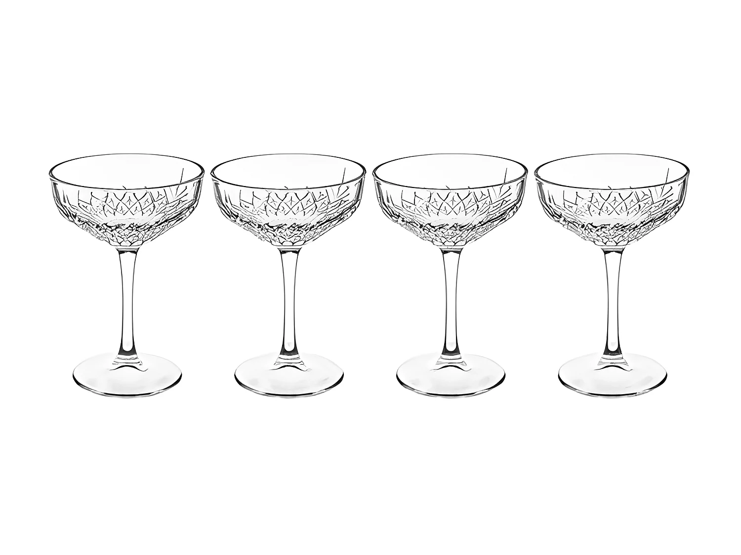 Lot de 4 Coupes de Champagne "Timeless" 25cl Transparent