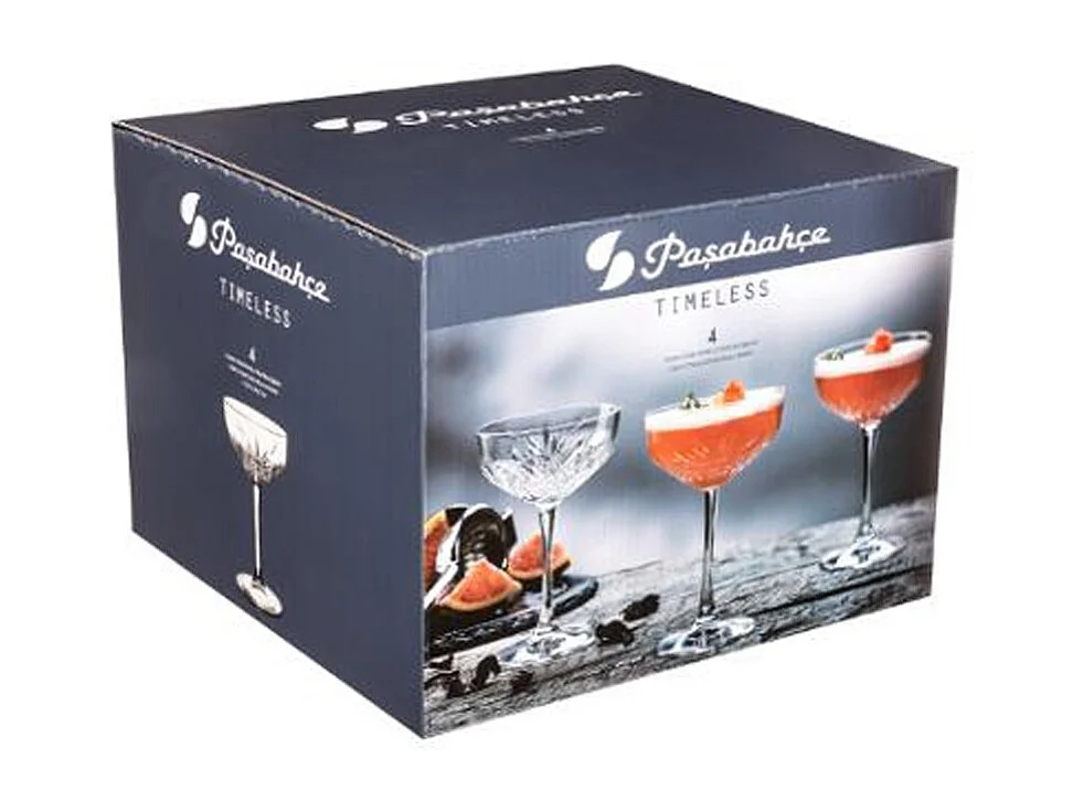 Lot de 4 Coupes de Champagne "Timeless" 25cl Transparent