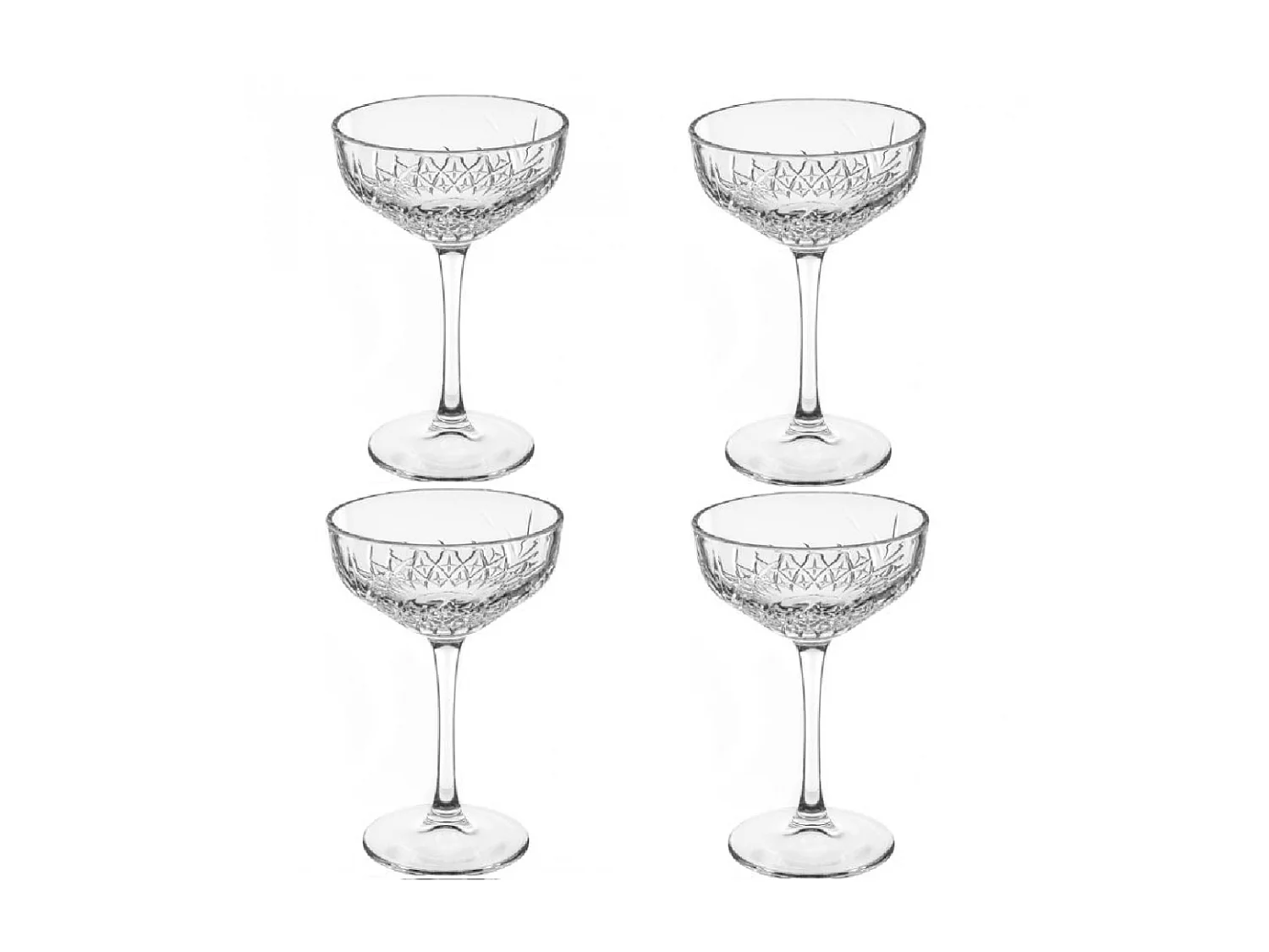 Lot de 4 Coupes de Champagne "Timeless" 25cl Transparent