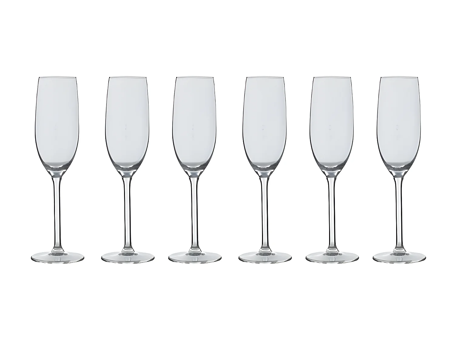 Lot de 6 Flûtes à Champagne "Orpea" 16cl Transparent