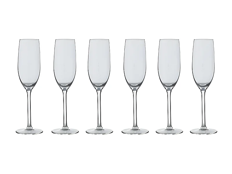 Lot de 6 Flûtes à Champagne "Orpea" 16cl Transparent