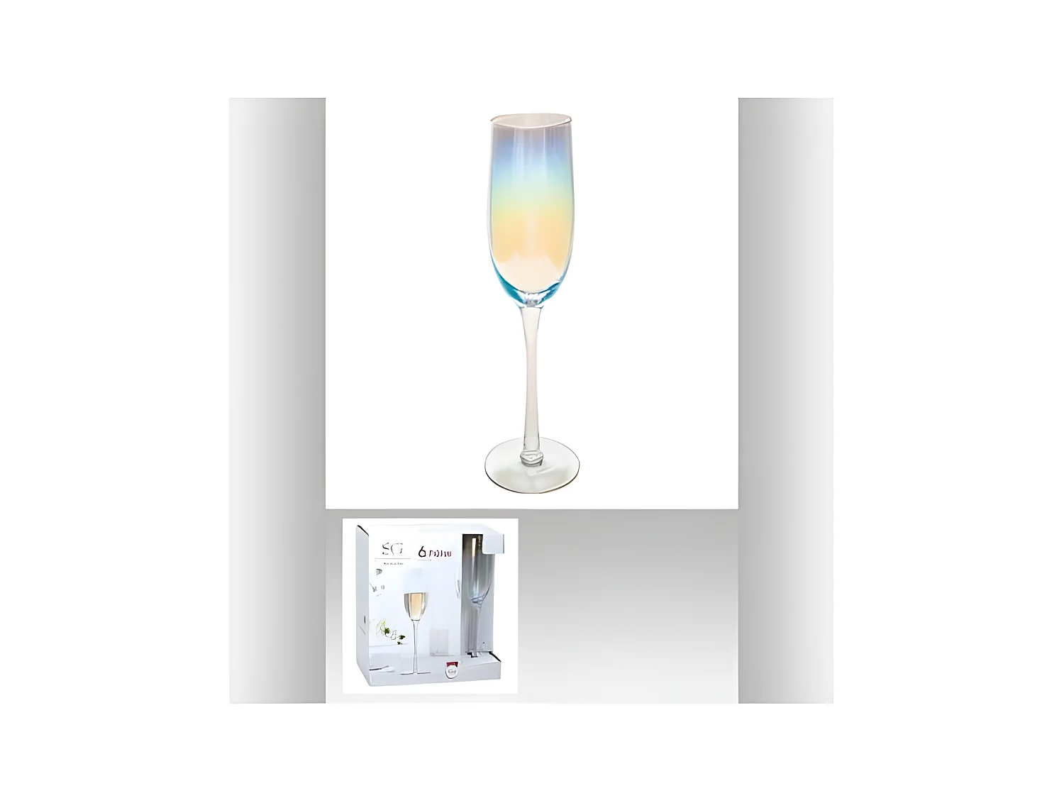 Lot de 6 Flûtes à Champagne "Fantasy" 21cl Transparent