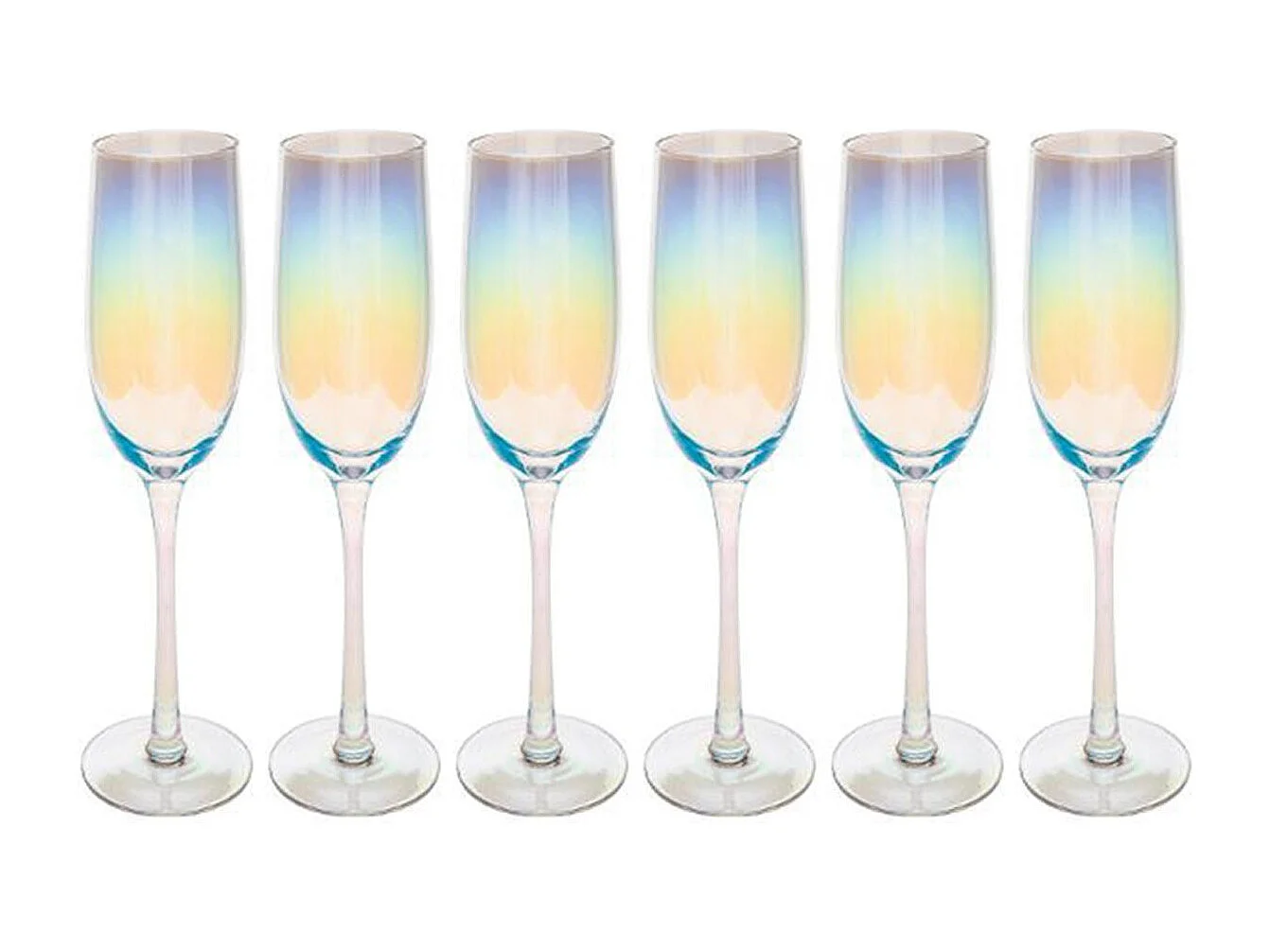 Lot de 6 Flûtes à Champagne "Fantasy" 21cl Transparent