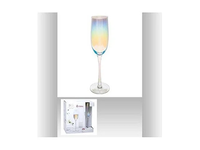 Lot de 6 Flûtes à Champagne "Fantasy" 21cl Transparent