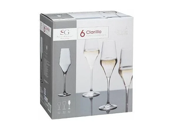Lot de 6 Flûtes à Champagne "Clarillo" 22cl Transparent