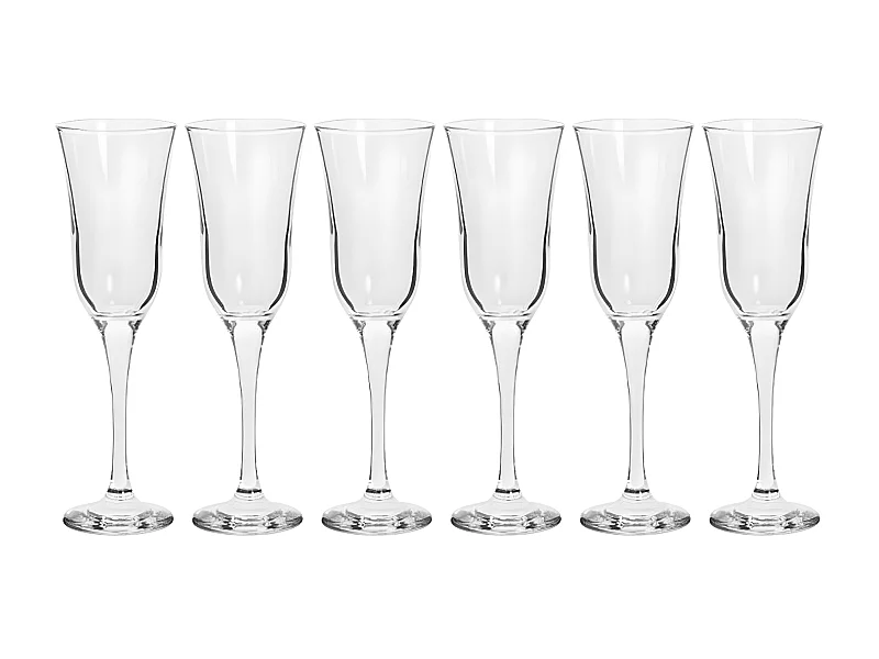 Lot de 6 Flûtes à Champagne "Ornella" 19cl Transparent