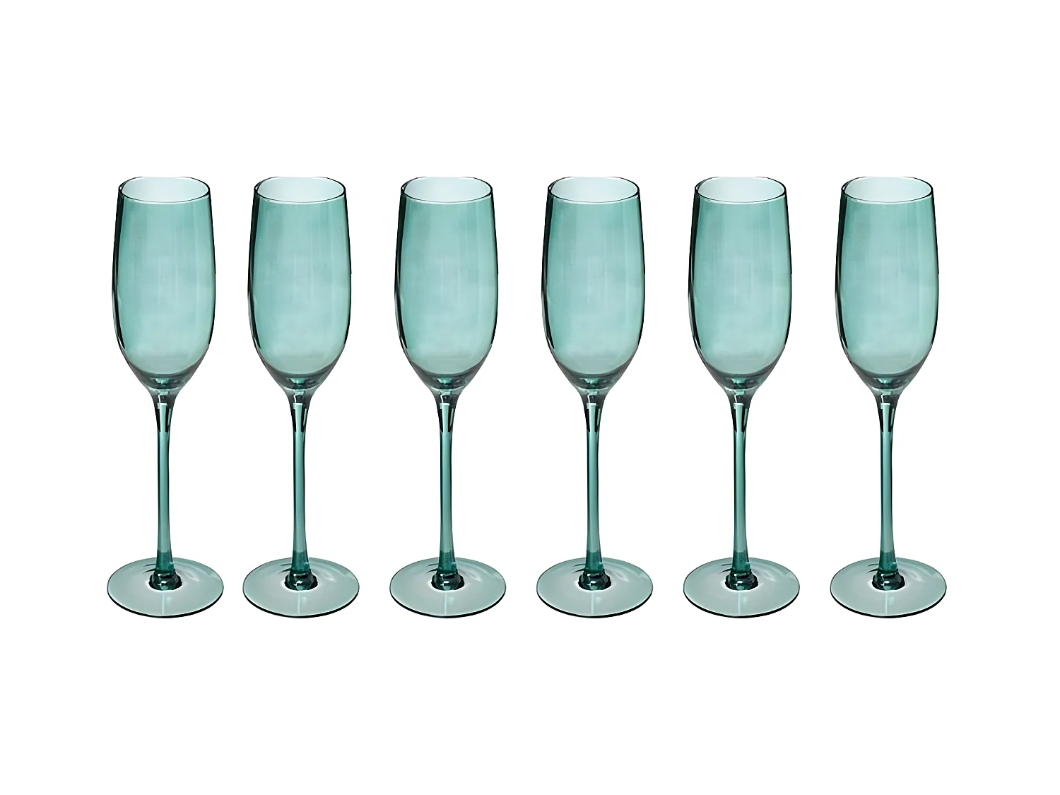 Lot de 6 Flûtes à Champagne "Minéral" 21cl Vert
