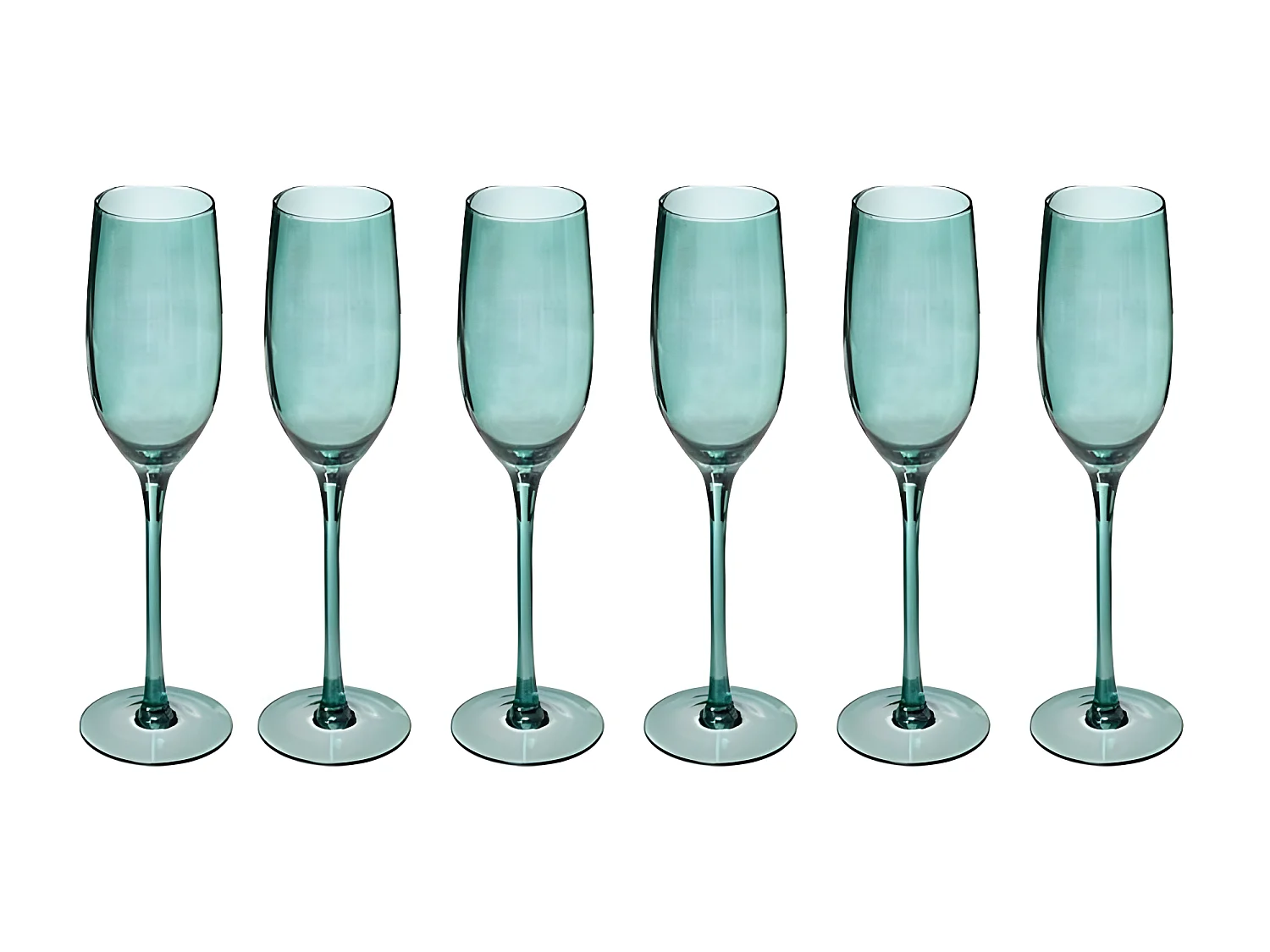 Lot de 6 Flûtes à Champagne "Minéral" 21cl Vert