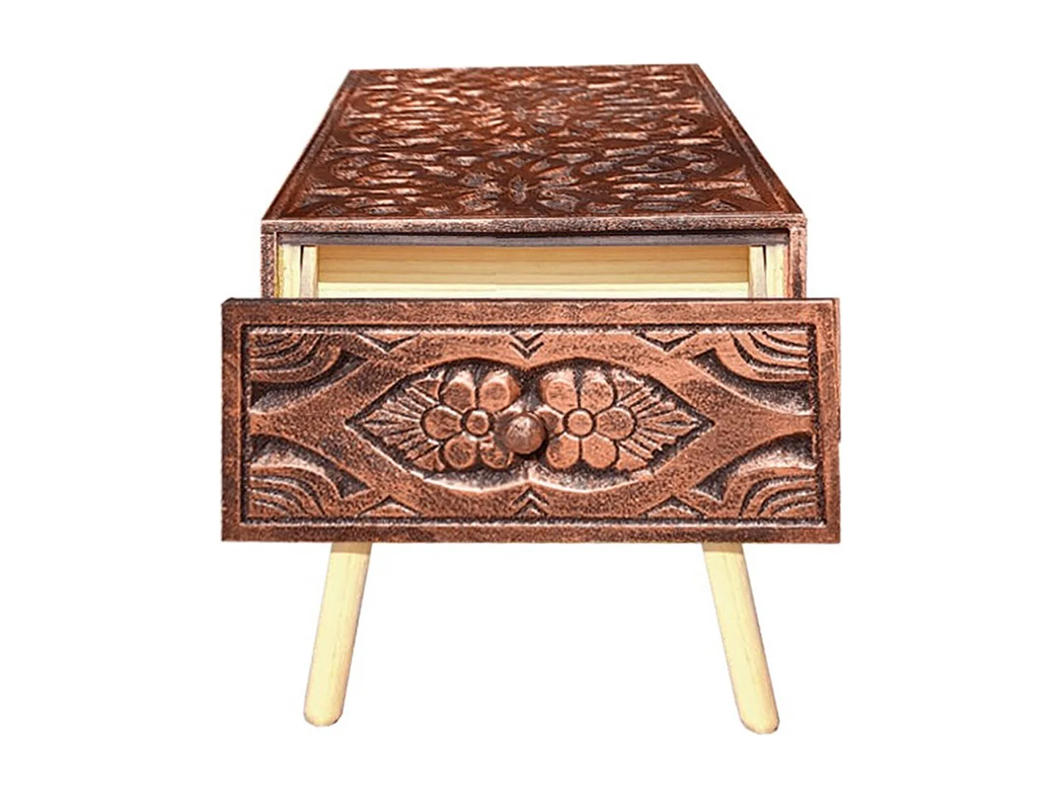 Banc 2 Tiroirs Design "Jodipa" 140cm Cuivre